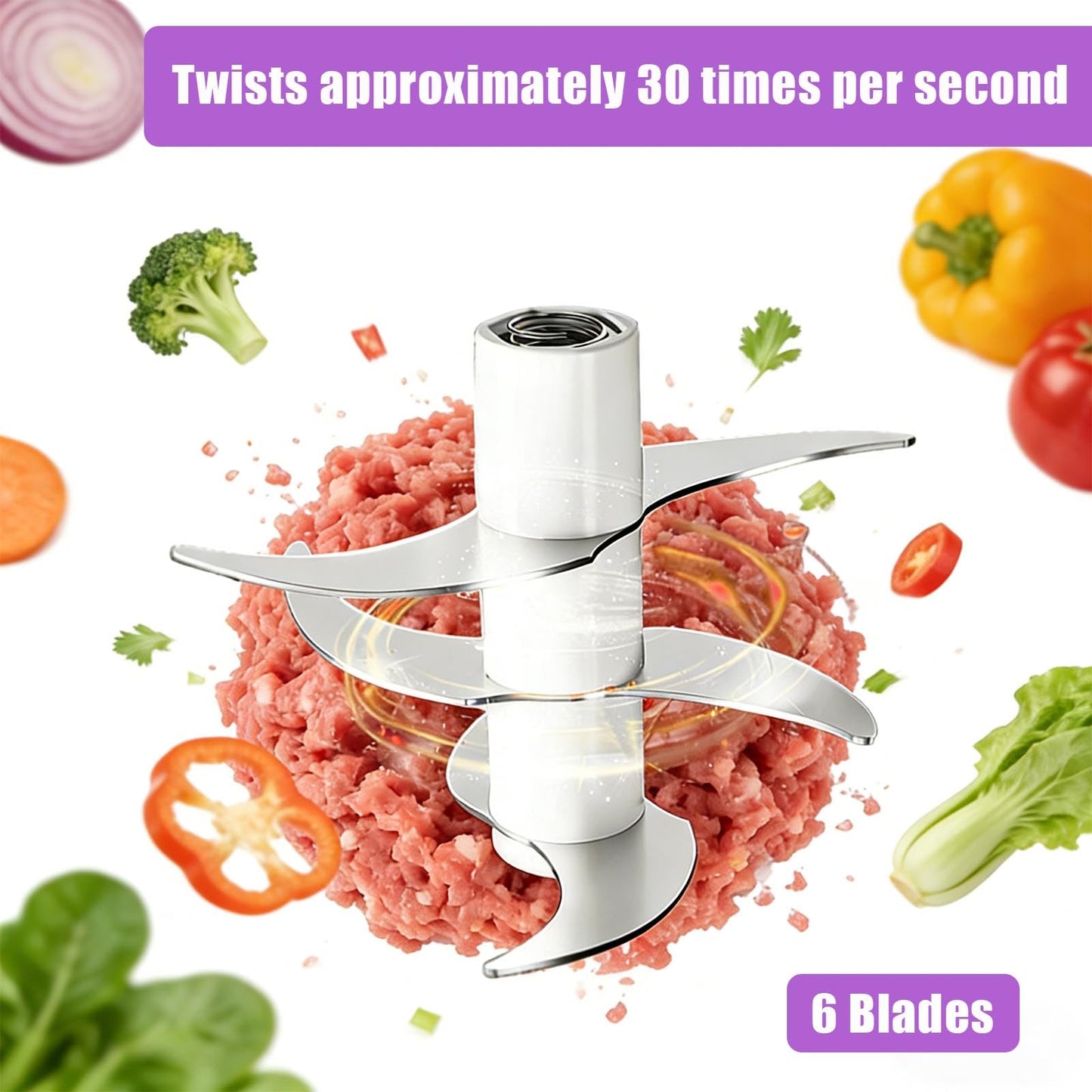 Electric Garlic Chopper, 320ML Portable Veggie Chopper, Rechargeable Vegetable Chopper,Garlic Grinder Masher Onion Chopper, Blender to Vegetable, for Ginger, Nuts,Chili, Fruit, Meat and Spices