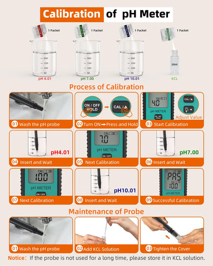 Tadeto Soil pH Tester - High Accuracy Digital Meter for Garden & Plants | LCD Display & Calibration Kit