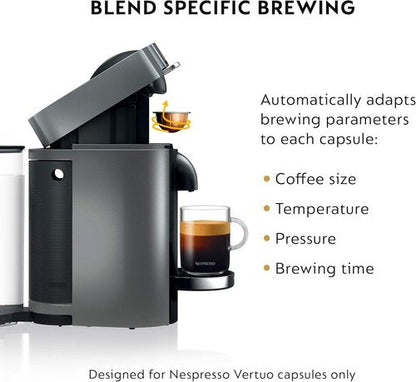 De'Longhi Nespresso Vertuo Plus Coffee & Espresso Maker - Titan Finish, Effortless Brewing