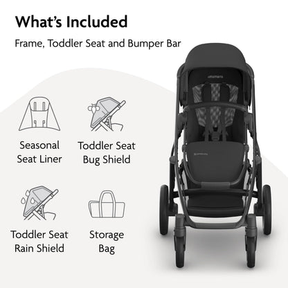 UPPAbaby Vista V3 Convertible Single-to-Double Stroller for Baby & Toddler, 30+ Configurations, Car Seat Compatible, All-Wheel Suspension, XL Basket – Jake (Charcoal/Carbon Frame)