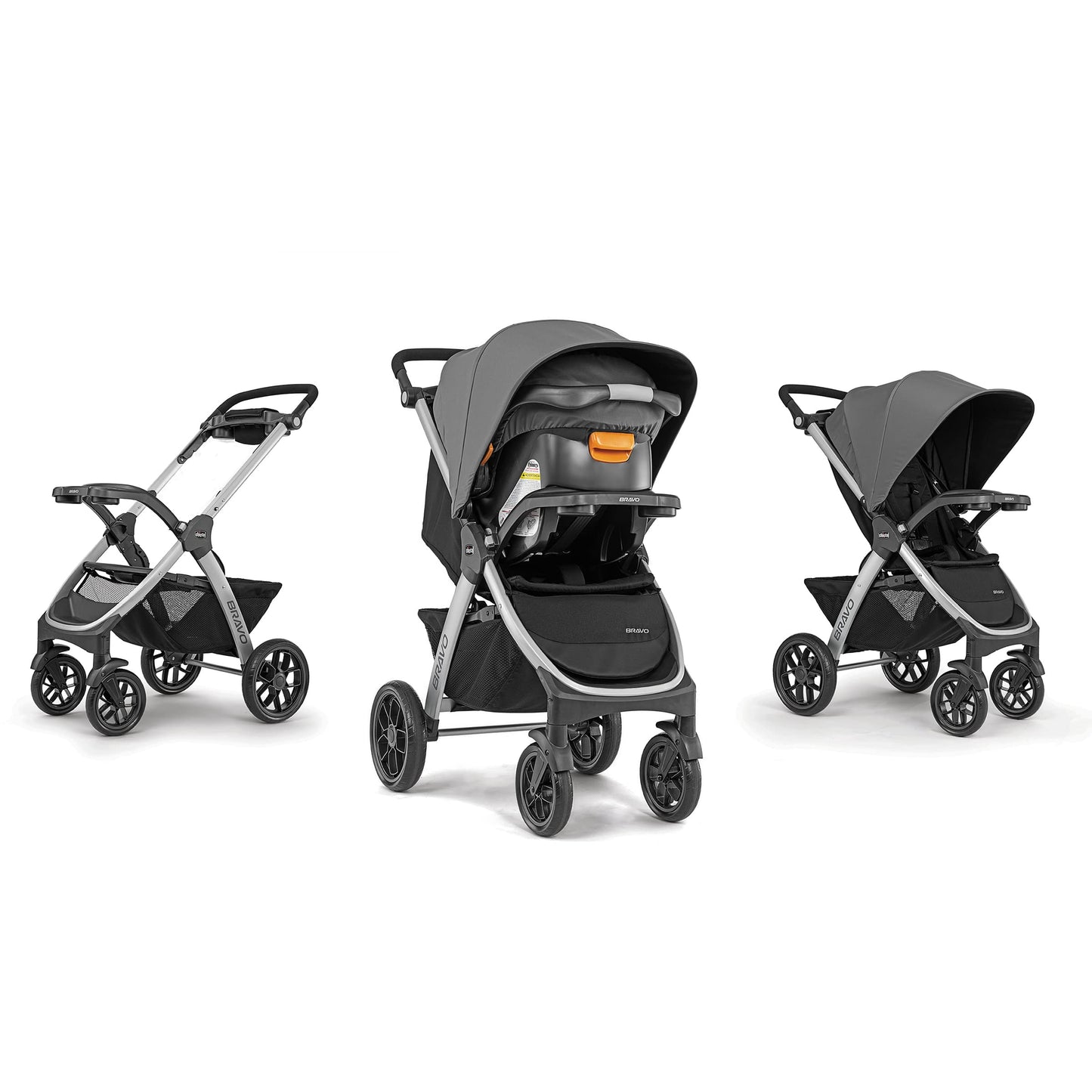 Chicco Bravo® 3-in-1 Trio Travel System, Bravo® Quick-Fold Stroller with KeyFit® 30 Infant Car Seat and Base, Car Seat and Stroller Combo | Parker