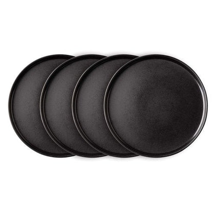 AmorArc Stoneware Dinner Plates Set of 6, 10.5 Inch Reactive Matte Glaze Ceramic Plates Set, Modern Dinnerware Dish set for Kitchen,Microwave, Dishwasher Safe, Scratch Resistant - Matte Black