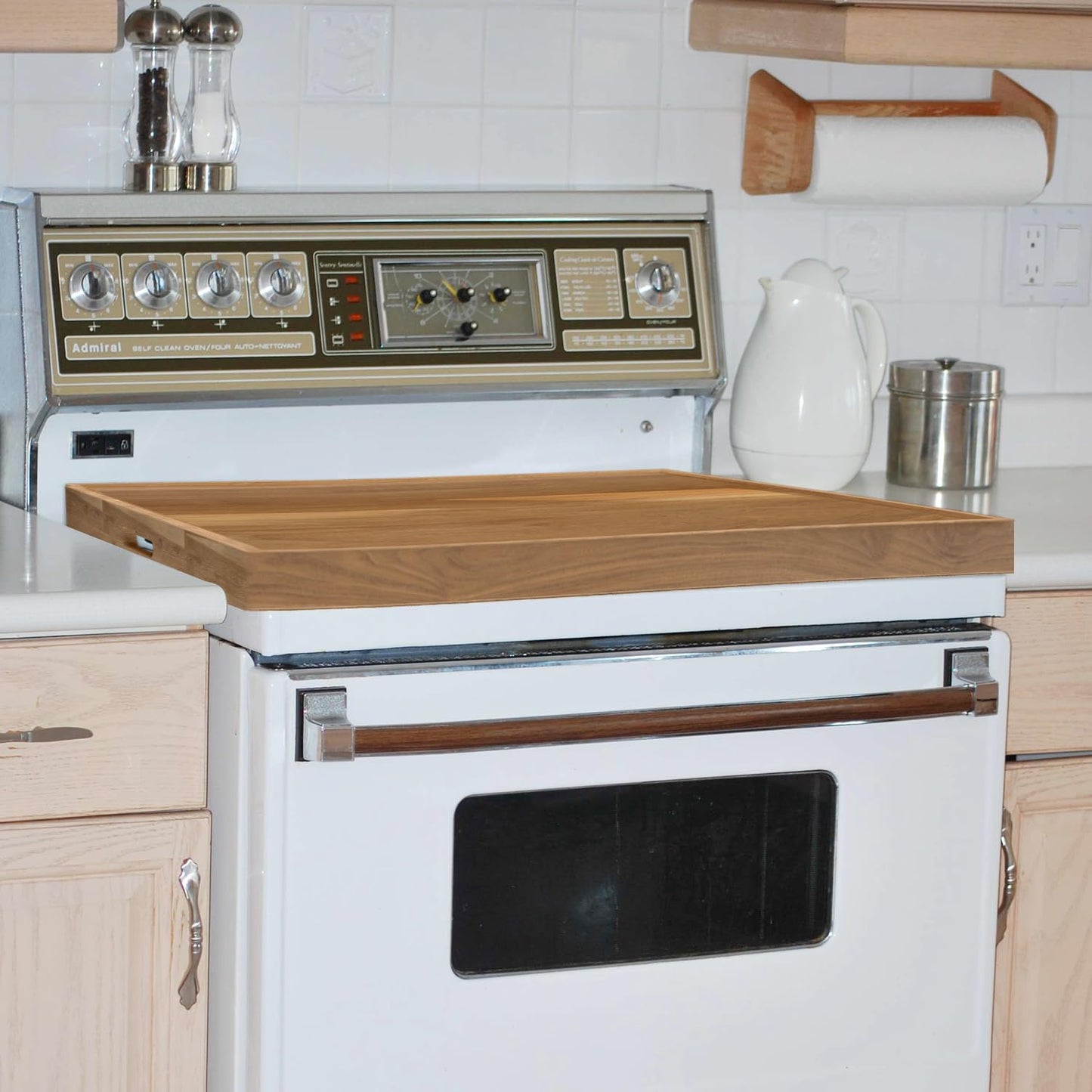 YUHFERA Stove Cover Board for Gas Stovetop - 30" x 22" Noodle Board Electric Stove Cover for RV Stove Top, Extra Countertop Space for Kitchen Stovetop（Acacia）