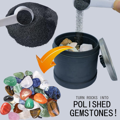 3 LB Rock Tumbler Grit and Polish Refill Kit, 4-Step Tumbling Media Coarse/Medium/Pre-Polished/Final Polish, Silicon Carbide Grit, Ideal for Any Rock Tumbler & Stone Polisher (3 LB)