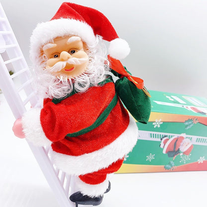 Electric Santa Climbing Up and Down Tree with Music, Holiday Decor for Home, Door, Wall, Xmas Ornament