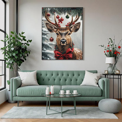 Amz Camel Diamond Painting Kit, 30x40cm Christmas Reindeer Diamond Art, Crystal Bead Decoration, Easy Craft for Beginners, Festive Holiday Gift