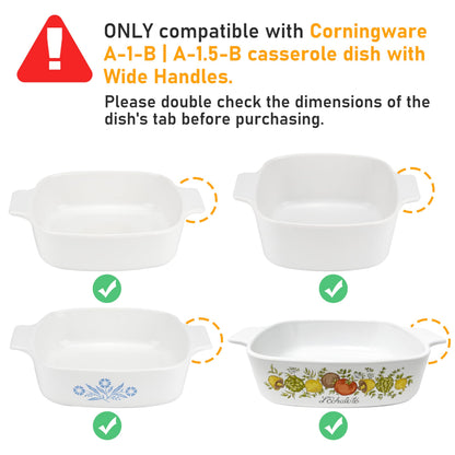 2 Packs Silicone Lids for Corningware A-1-B | A-1.5-B Casserole Dish, Dishwasher&Freezer Safe (Container NOT Included)