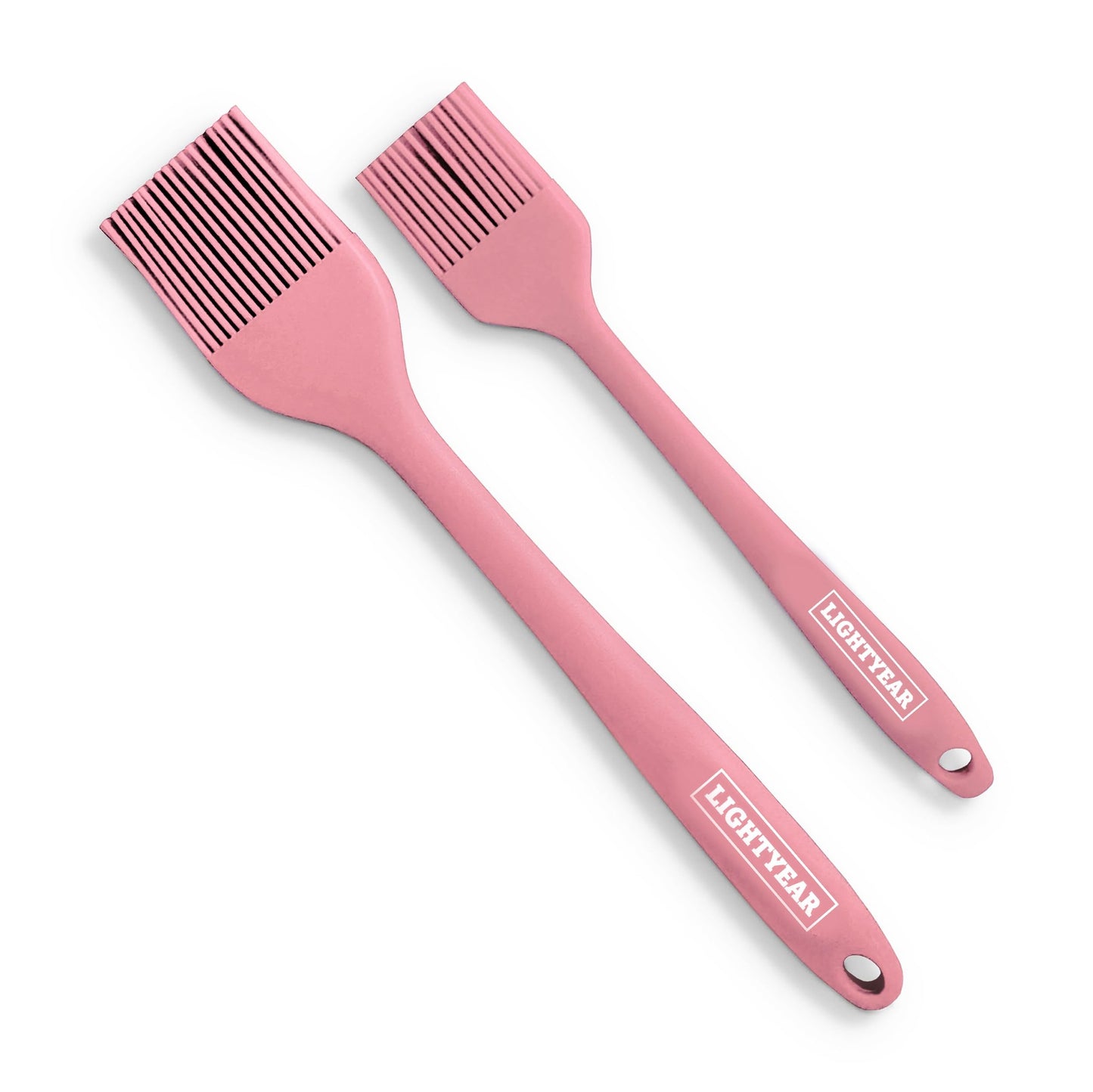 Lightyear Silicone Basting Pastry Brush Set (2 Pcs) ❘ 450°F Heat Resistant Oil Brush for Your Kitchen - Ideal For BBQ’s, Baking & Cooking | 100% Food Grade Silicone - BPA Free & Dishwasher Safe (Pink)