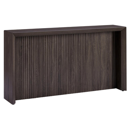 Henn&Hart 56" Fluted Rectangular Console Table Ribbed Entryway Table, Sofa Table for Entryway, Living Room, Couch, Hallway, or Office, Rich Brown