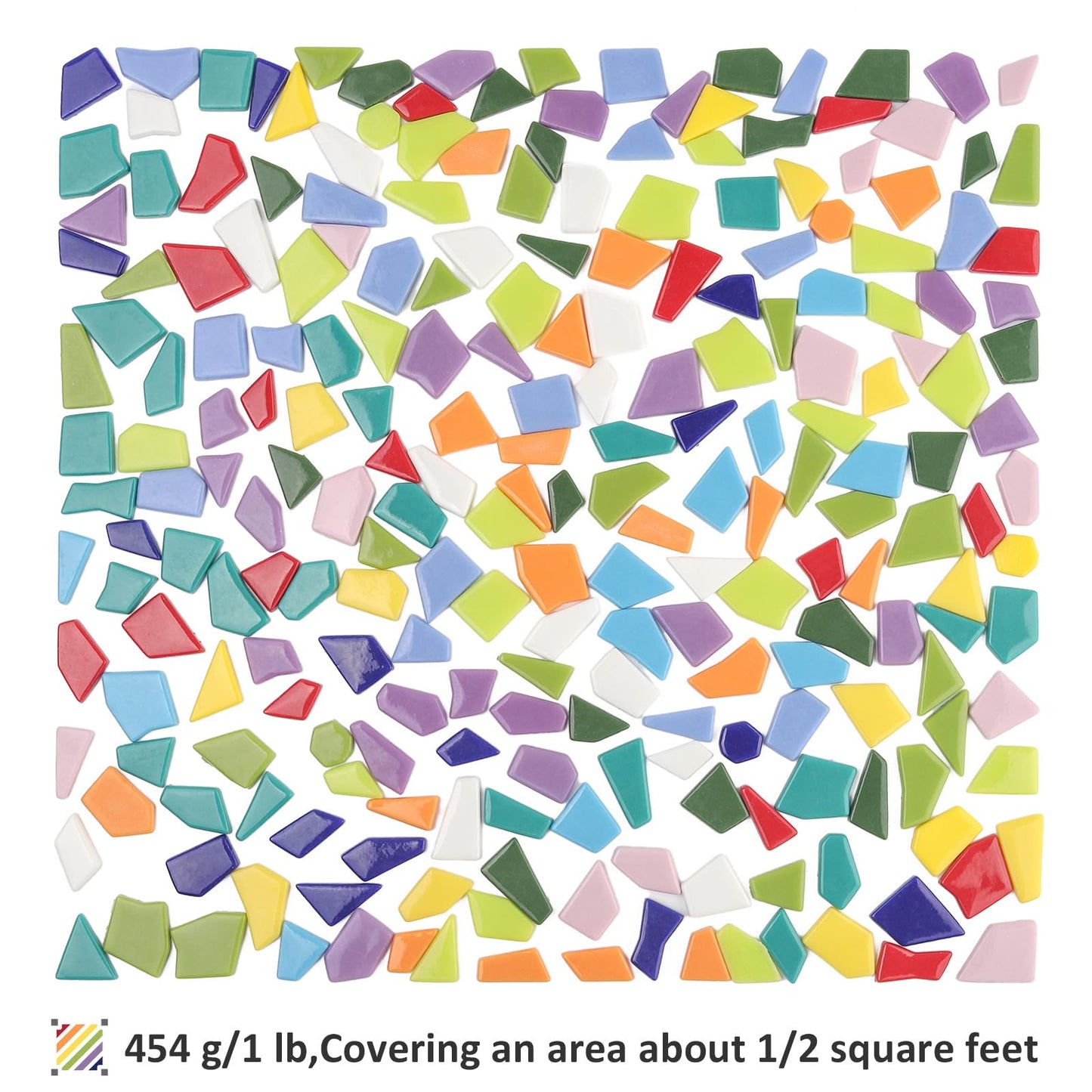 Youway Style Glass Mosaic Tiles for Crafts Bulk,454g Broken Mosaic Pieces for Crafts, Mosaic Art Crafting Supplies and DIY Mosaic Project