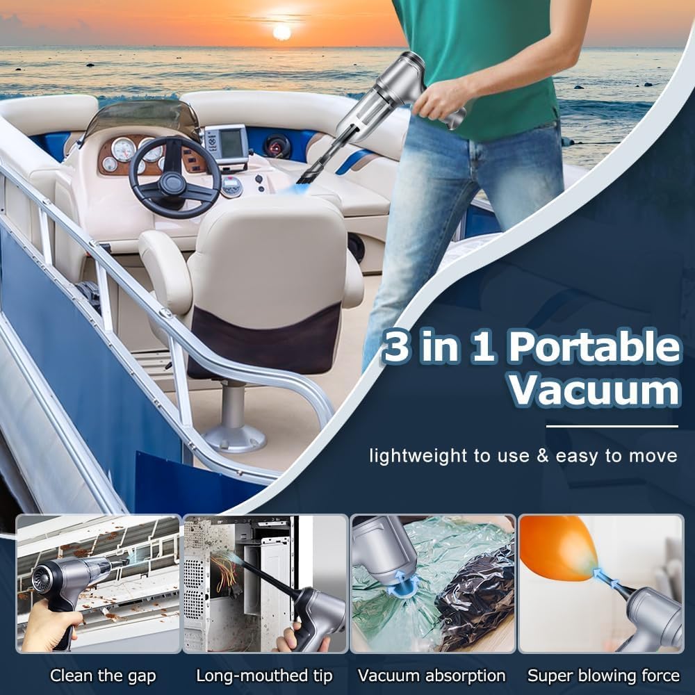 Mini Handheld Vacuum Cleaner Cordless, Portable Rechargeable with High Power Brushless Motor 12000 PA