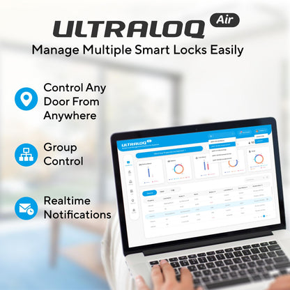 ULTRALOQ Latch 5 Built-in WiFi Smart Lock with NFC, 5-in-1 Keyless Entry Door Lock with Touch Digital Keypad, Smart Handle Lock, App Control, Black