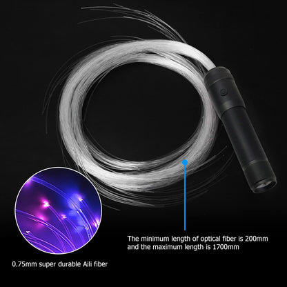AMKI 6ft Rechargeable LED Fiber Optic Whip, 360 Swivel 36 Mode Effects Super Bright Light Up Dance Rave Toy Great for Raves Parties, Light Shows, EDM Pixel Whip Flow Lace Dance Festival