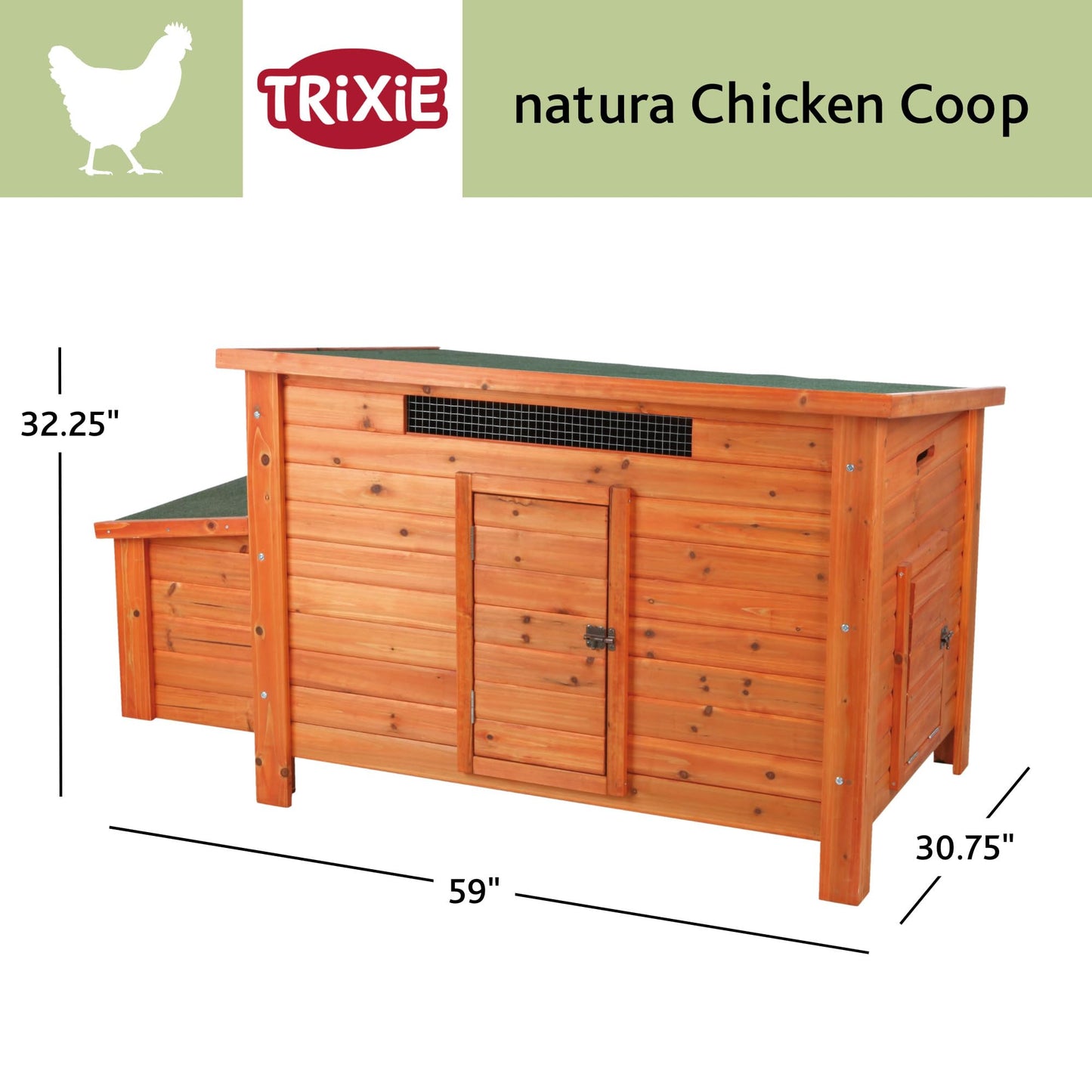 TRIXIE Pet Products Chicken Coop, 59 x 30.75 x 32.25 inches