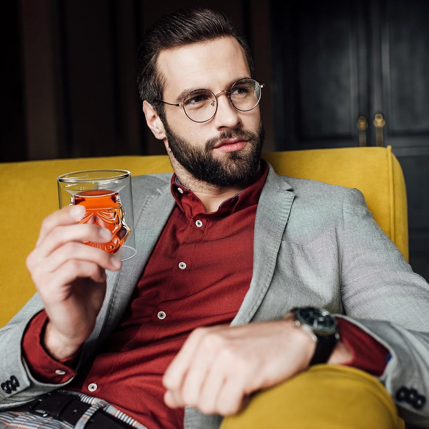 Creative Whisky Sobriety Glasses, 150ml Flask Carafe for Wine, Bourbon, Liquor, Vodka, Scotch - 2 pcs Gifts for Men