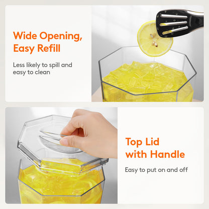 Lifewit 1 Gallon Drinks Dispense for Partiesr, Small Beer Dispenser, Plastic Beverage Pitcher for Cocktail, Soda, Tea, Juice Container for Lenmonade Stand, Mimosa Bar Supplies, 27 x 16 cm/10x6"