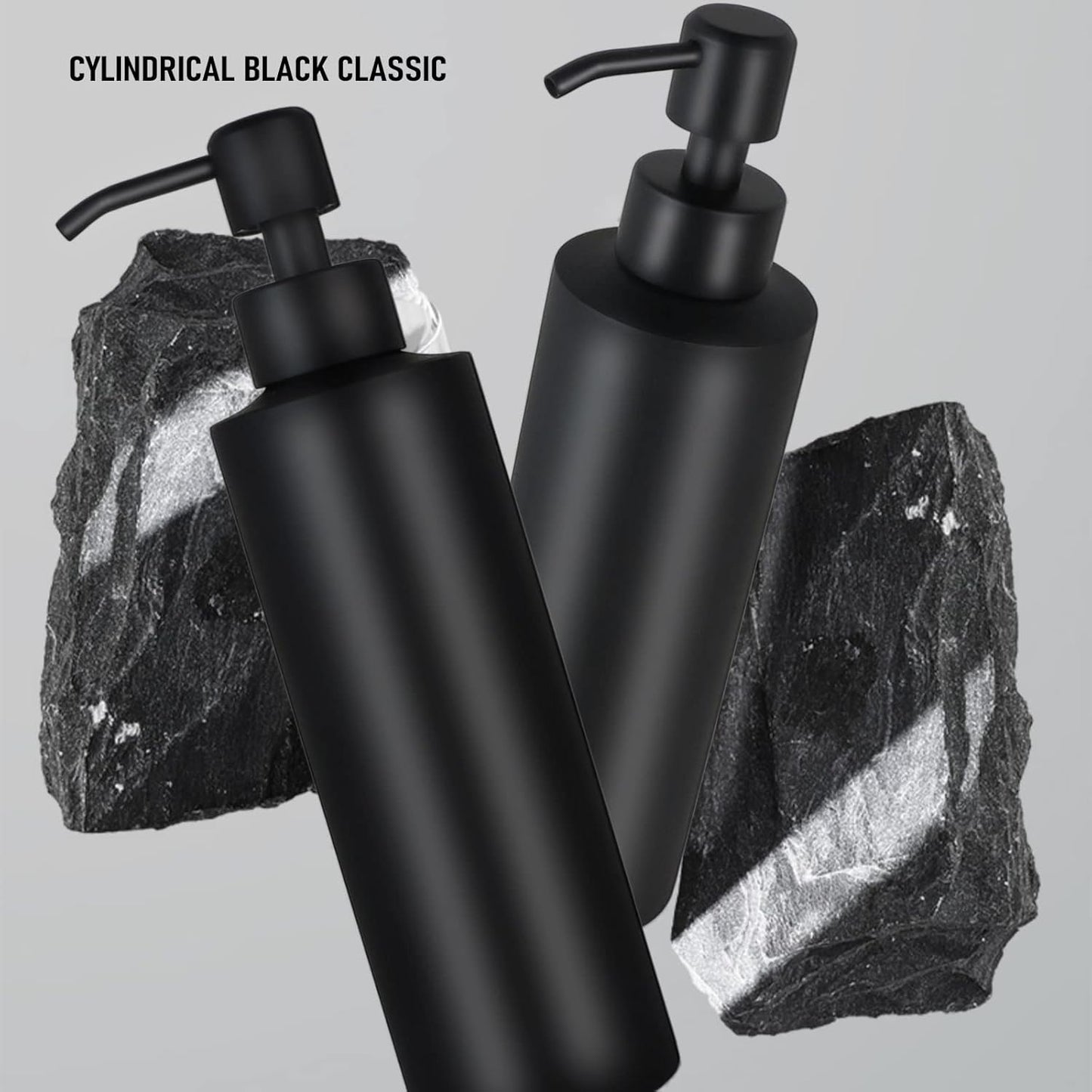 Matte Black Countertop Soap Dispenser, 11.8 oz Lotion Dispenser with Pump for Kitchen and Bathroom