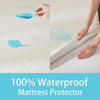 BedTreat Waterproof Mattress Protector Full Size Bed Cooling Mattress Cover, Breathable Noiseless Washable Bed Pad