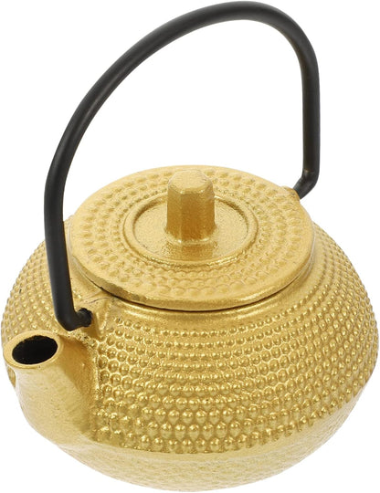 Cast Iron Teapot Tea Set, Whistling Kettle for Stovetop, Dollhouse Decoration Accessories, Mini Iron Kettle