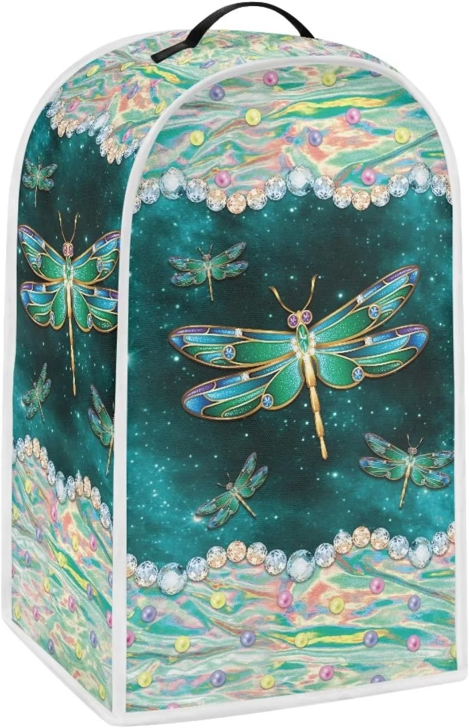 Dragonfly Print Blender Cover - Dustproof Kitchen Appliance Cover with Top Handle for Protection