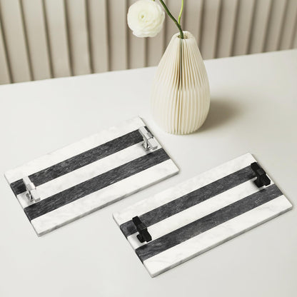 Guest Towel Holder Tray for Bathroom, Marble Guest Napkin Holder, Disposable Hand Towel Holder, White and Black Bathroom Accessories Decor, Paper Towel Holder Tray, Napkin Tray wash Cloth Holder