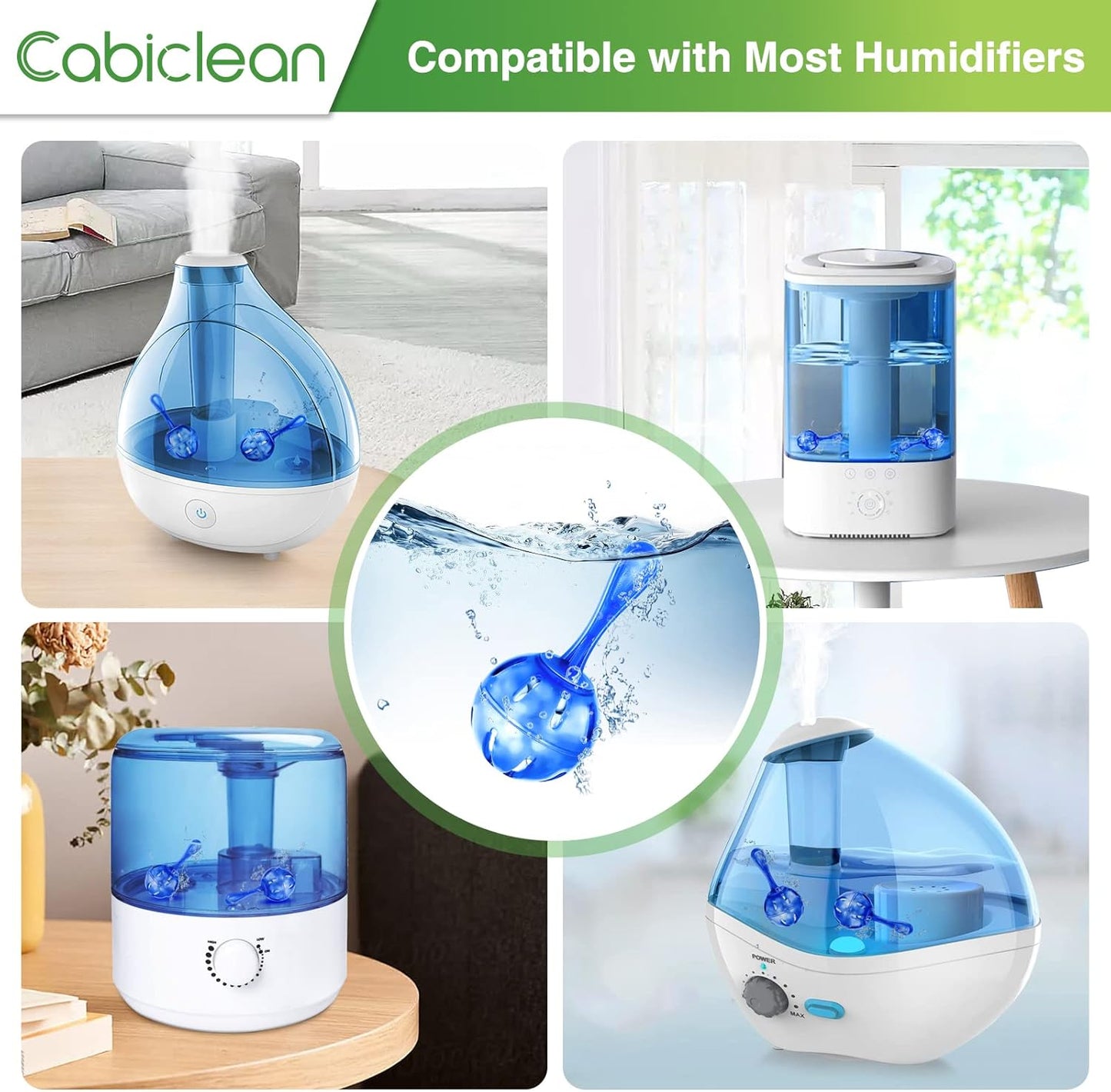 12 Pack Universal Humidifier Tank Cleaner Balls, Demineralization Cartridge for Humidifiers & Fish Tanks, Purifies Water