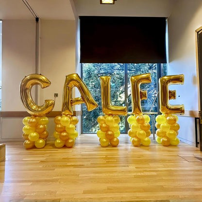 Gold Letter Balloons by [Brand Name] - 40 Inch Custom Mylar Alphabet Balloons for Birthday Party Decor