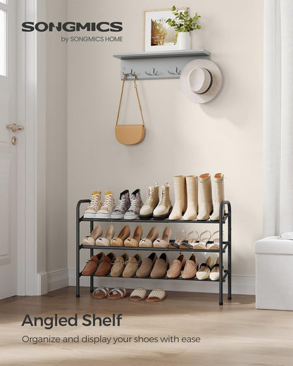 3 20 Closet, SONGMICS Expandable Shoe Rack, Tier Shoe Rack Shelf, Adjustable Shoe Organizer Storage for Pairs of Shoes