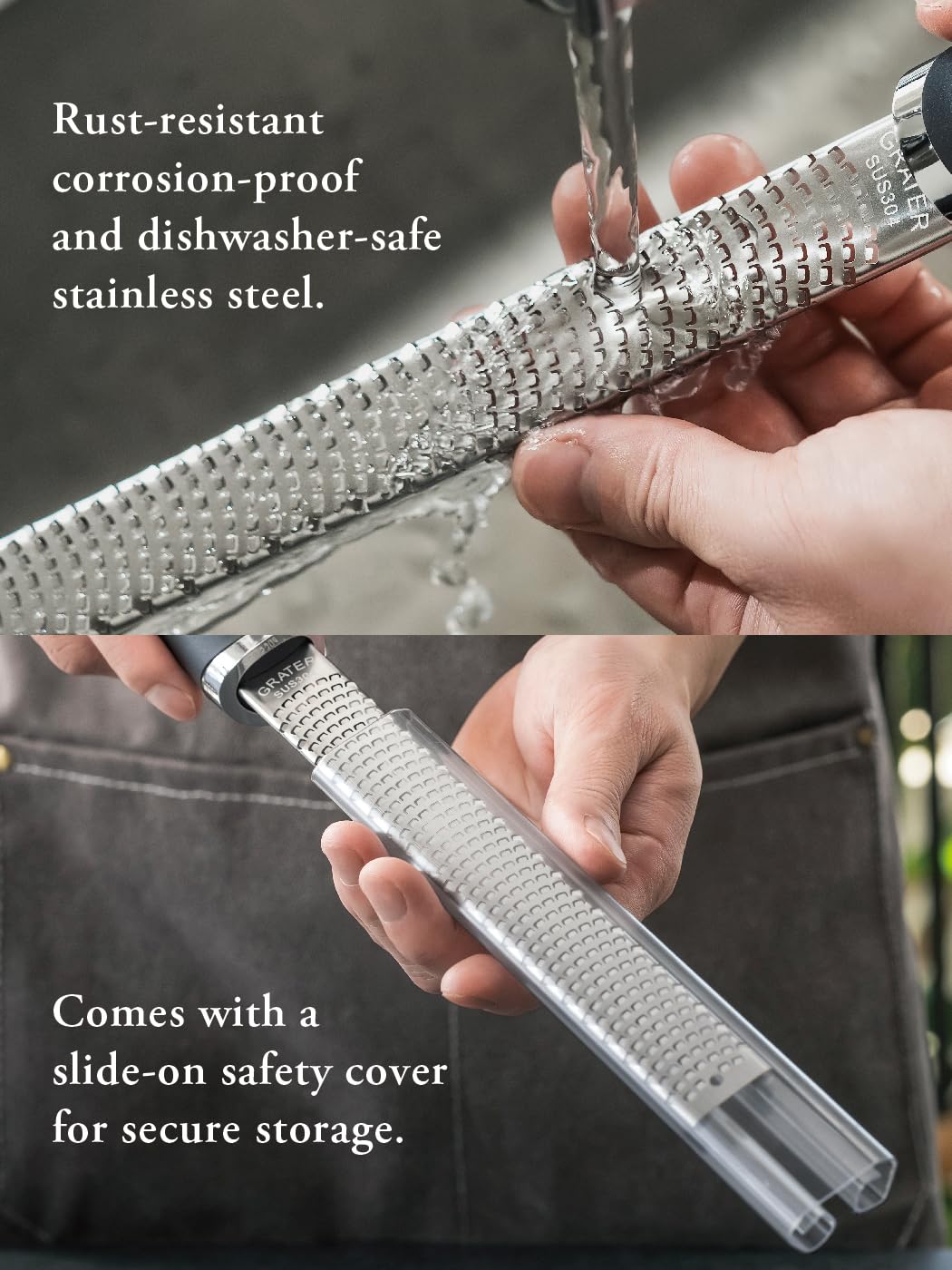 OROSSO Grater, Lemon Zester Cheese Grater, Cheese Shavings, Parme Cheese, Ginger, Garlic, Zester Grater (black)