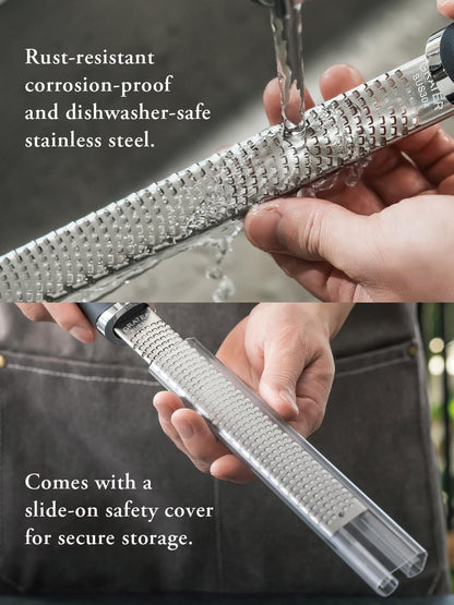 OROSSO Grater, Lemon Zester Cheese Grater, Cheese Shavings, Parme Cheese, Ginger, Garlic, Zester Grater (black)