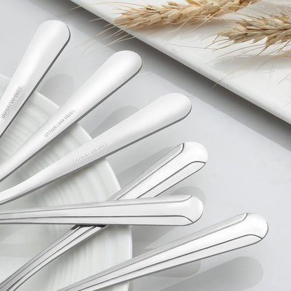 BEWOS 24 Pieces Teaspoons, 6.2 Inches Stainless Steel Teaspoons Silverware, Spoon Silverware, Coffee Spoons, Small Spoon, Mirror Polished, Dishwasher Safe, Silver Spoons For Home, Restaurant