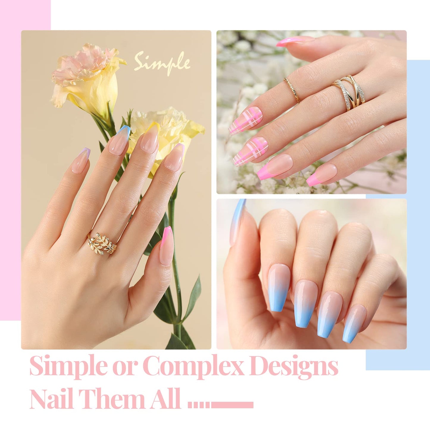 Beetles Nail Art Brushes 8pcs – Crystal Nail Art Tools 5pcs Double-headed Nails Dotting Tool, 3pcs Striping Liner Brushes for Nails with Pearls Bowknot Stickers, DIY Home Salon Manicure Design Tools