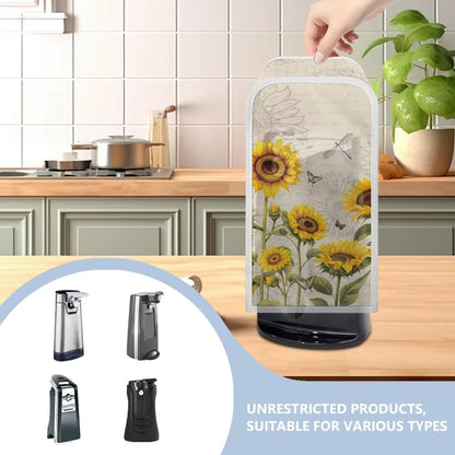 Can Opener Cover, Kitchen Electric Appliance Cover, Stain Resistant & Machine Washable - Sunflower Dragonfly