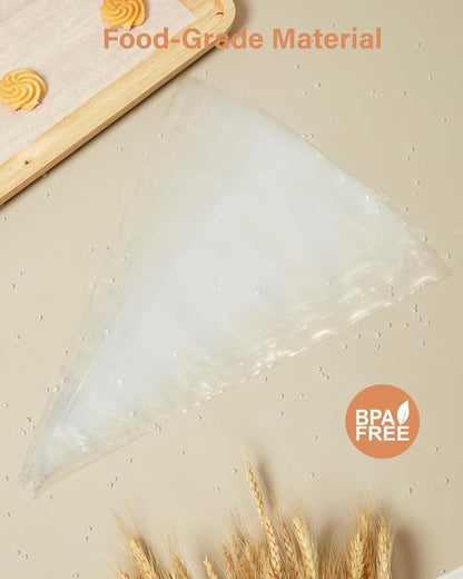 Kootek 12" Disposable Piping Bags - 100 Anti-Burst Thick Icing & Cake Decorating Bags