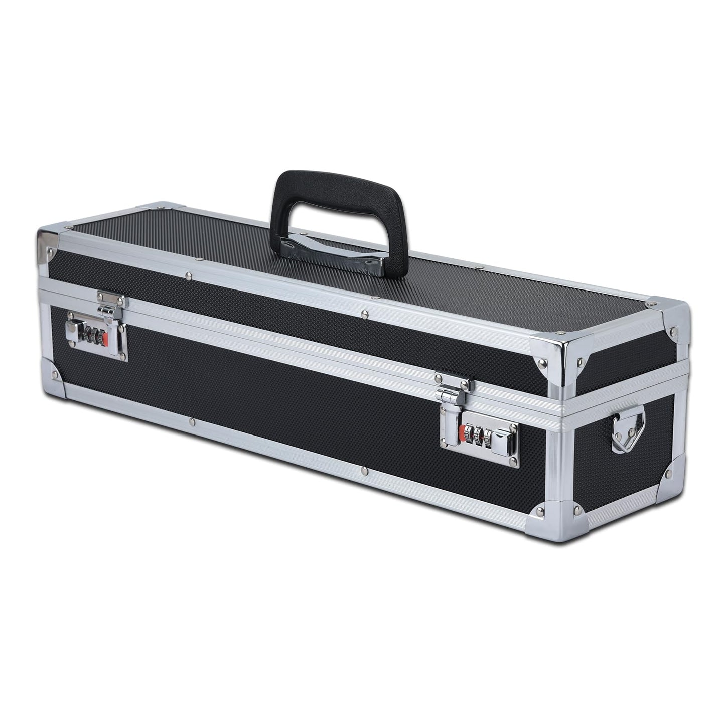 Chef’s Knife Case Aluminum Hard Case with Dual Combination Locks Cultery Carrier Portable Knife Organizer Block Holders Protectors With 8 Slots Can Hold Home Black