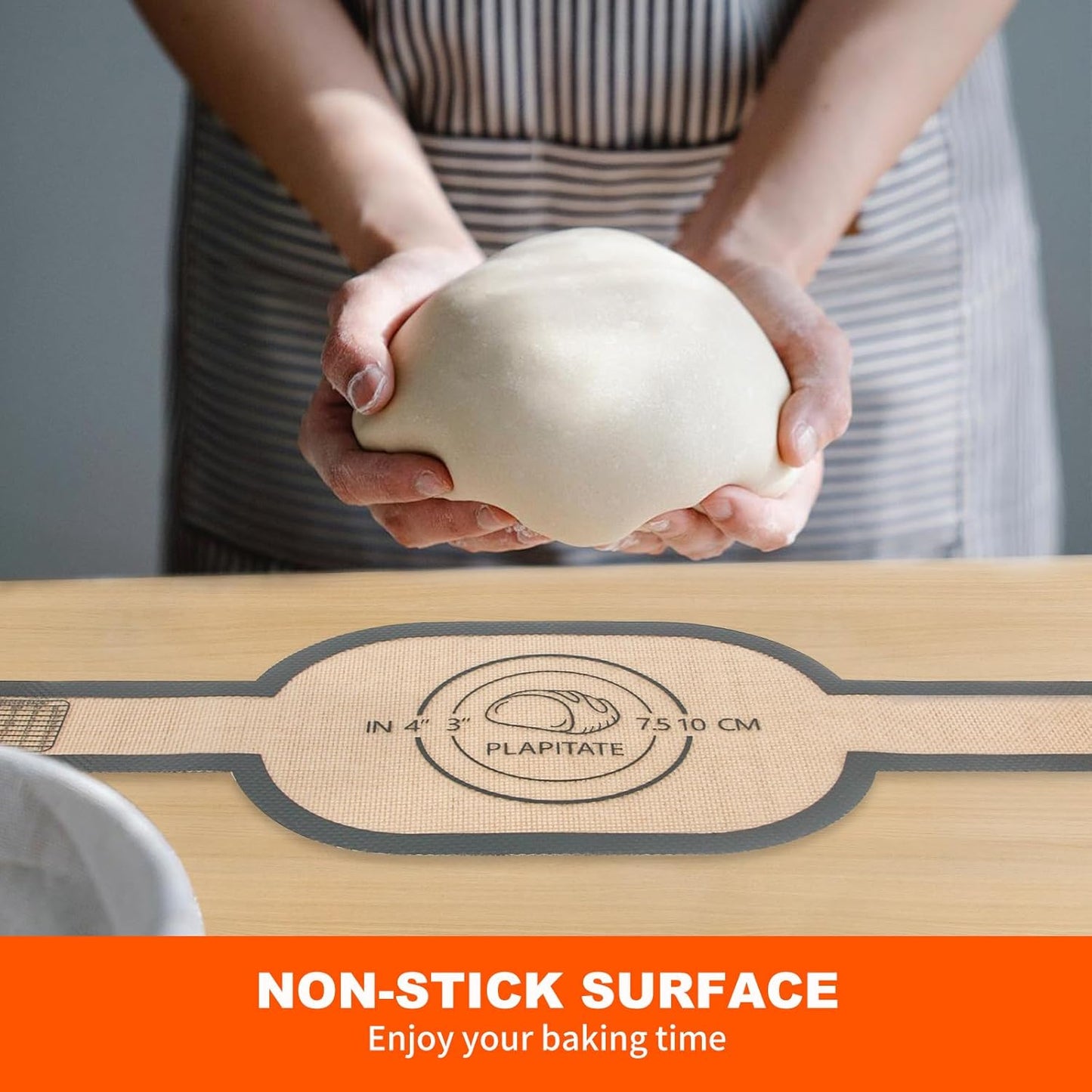 Silicone Bread Sling Dutch Oven Liner, Non-Stick Reusable Baking Mat with Long Handles