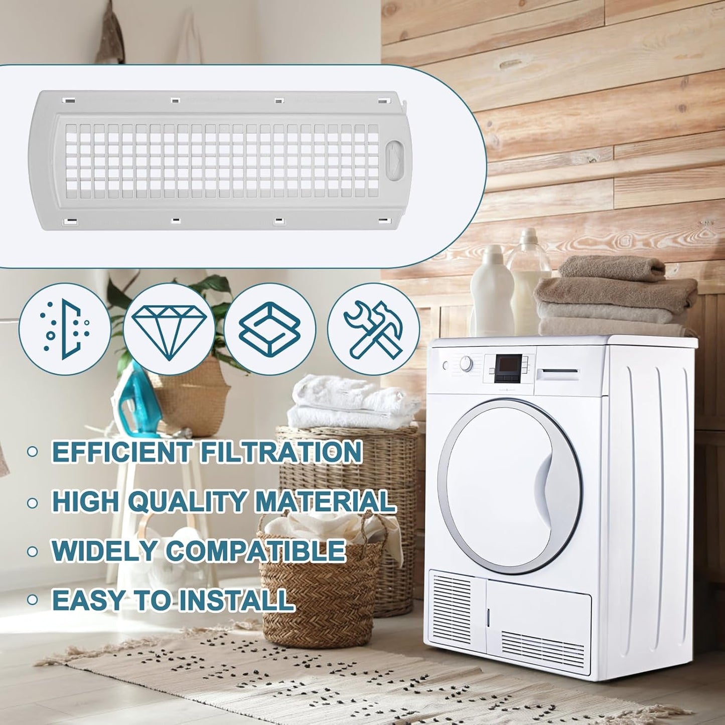 WE22X35337 Washer Dryer Lint Screen Filter by Cenipar, Compatible Replacement for G-E Washer Dryer Models