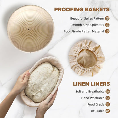 18 34 Oz Set RYTOXILO Sourdough Starter Kit, Pcs Sour Dough Bread Baking Supplies Kits for Beginners with Glass Starter