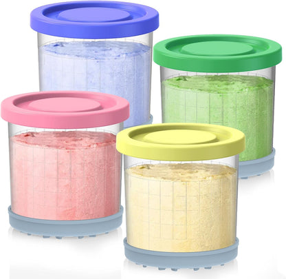 SWANTIARA 4 Pack, 16oz NC300 NC301 NC299AMZ Creami Containers Replacement for Ninja Creami Pints and Lids - Cups