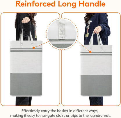 Lifewit 3 Pack 80L Large Freestanding Laundry Hamper, Collapsible Waterproof Tall Clothes Basket for Laundry