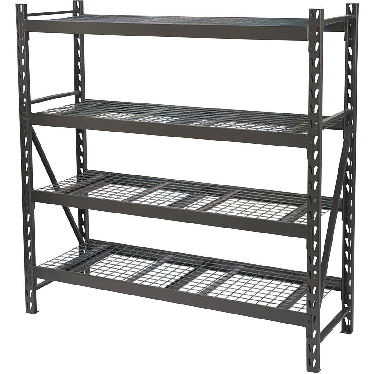 Ironton 4-Tier Industrial Steel Shelving Unit, 8,000-Pound Load Capacity, Garage Storage Rack, 77" W x 24" D x 72" H