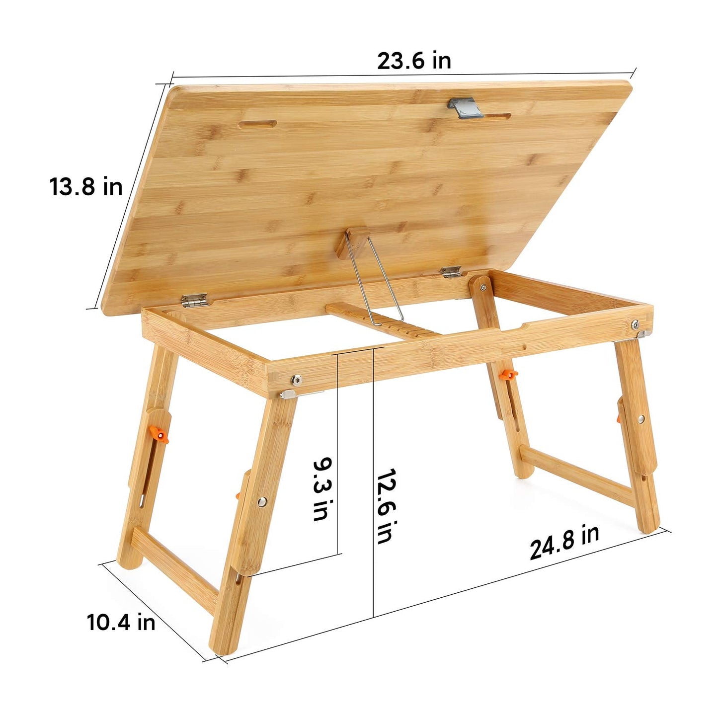 Drawing Table Nnewvante Laptop Desk Adjustable Drafting Desk Foldable Bamboo Bed Tray with Tablet Slot for Adult Kids, Large