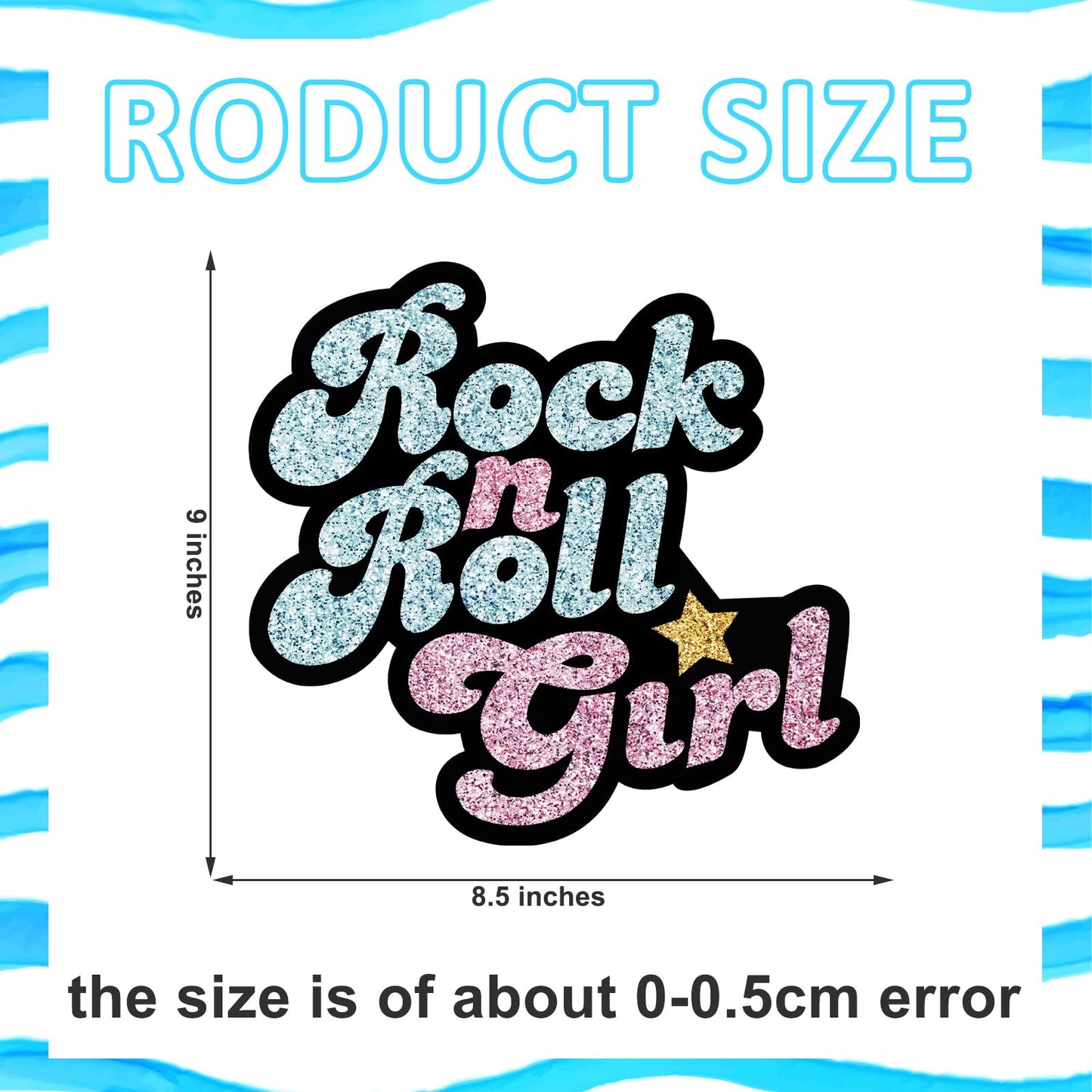 HunnmingRe Rock N' Roll Girl Iron-on Patch Sticker Halloween Costume Accessories for T-Shirt Backpacks Tote Bags Jackets Dress Clothing Art Decoration