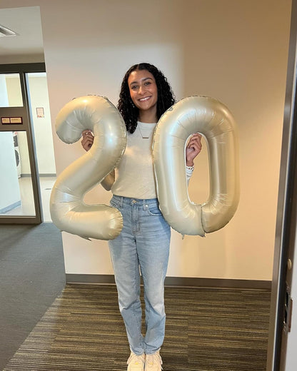 Skiennix Cream Number Balloon - 40 Inch Birthday Decoration | Elegant 0 Number for Parties