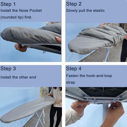 VividPaw Ironing Board Cover - Heavy Duty Padded, Silicone Coated, Standard Size 15x54 (Blue)