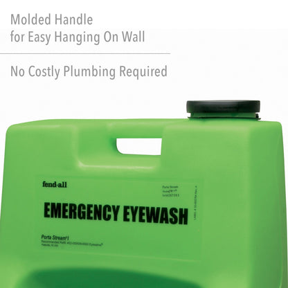 Fendall Porta Stream I 6-Gallon (22.7 L) Refillable Secondary Emergency Eye Wash Station (with 70 oz. / 2.07 L Saline Concentrate)