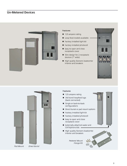 Siemens TL137US Talon Temporary Power Outlet Panel by with a 20, 30, and 50-Amp Receptacle Installed, 125 Amp Main Breaker, Unmetered