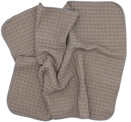 VeraSong Waffle Weave Thick Microfiber Dish Drying Towels Absorbent Tea & Hand Towel Lint Free 16x24 Inch 3 Pack Gray