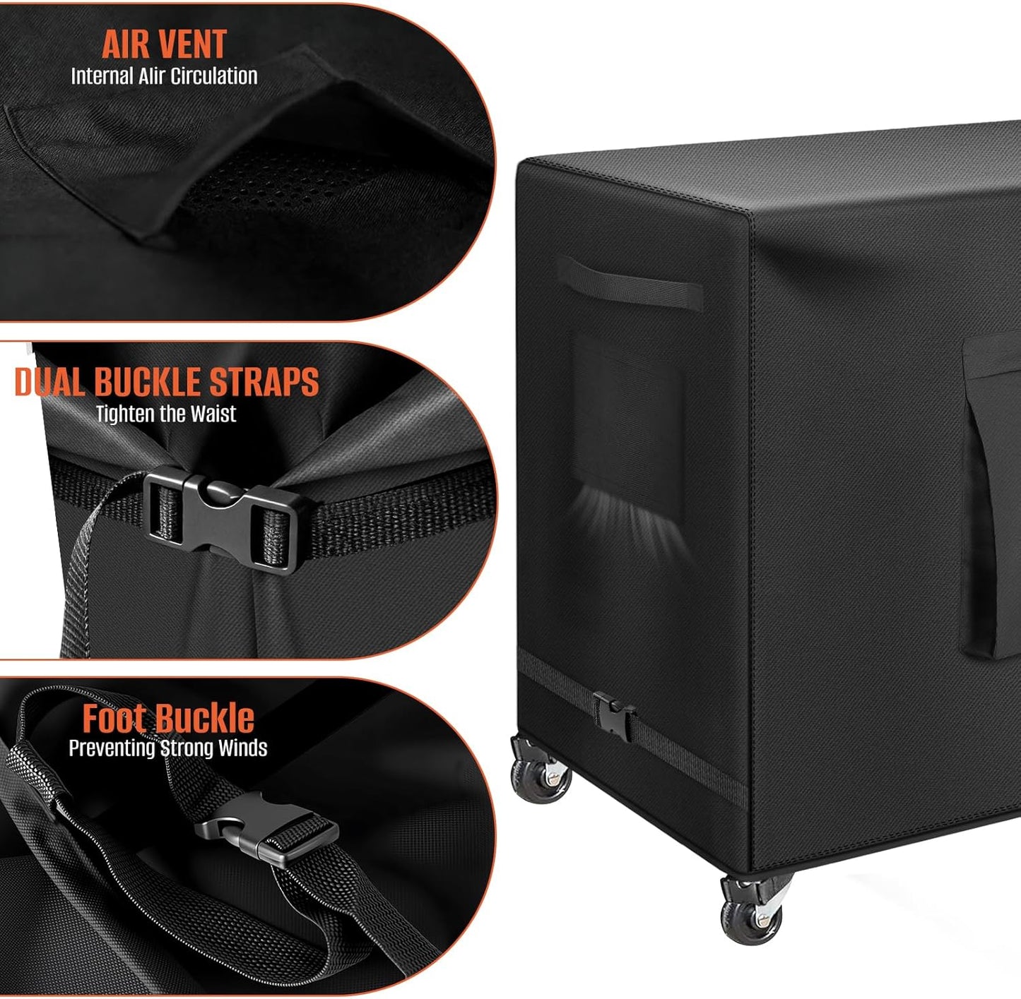 48 Inch 600D Outdoor Bar Cart Cover for BBQ Food Prep Table, Kovshuiwe Heavy Duty Oxford Fabric Outdoor Dining