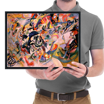 Wieco Art Framed Canvas Wall Art Composition VII, 1913 by Wassily Kandinsky Classic Abstract Famous Paintings Reproductions Canvas Wall Art for Home Decoration